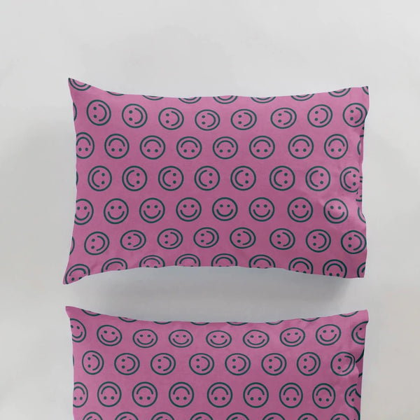 Baggu Raspberry Happy Pillow Case- Set of 2